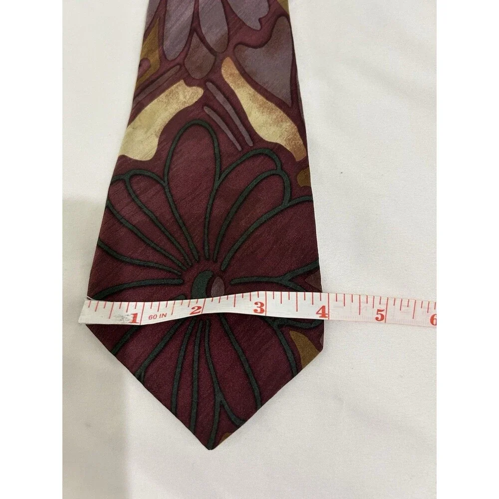 Emoda Mens Neck Tie Floral Burgundy
